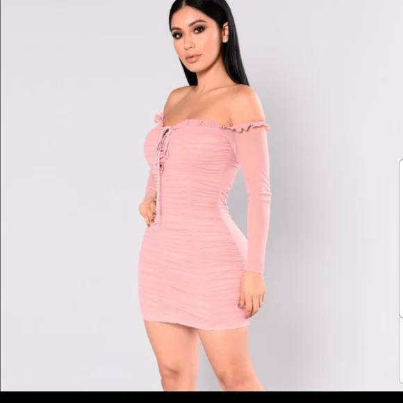 Fashion Nova | Dresses | Pink Off The Shoulder Dress | Poshmark
